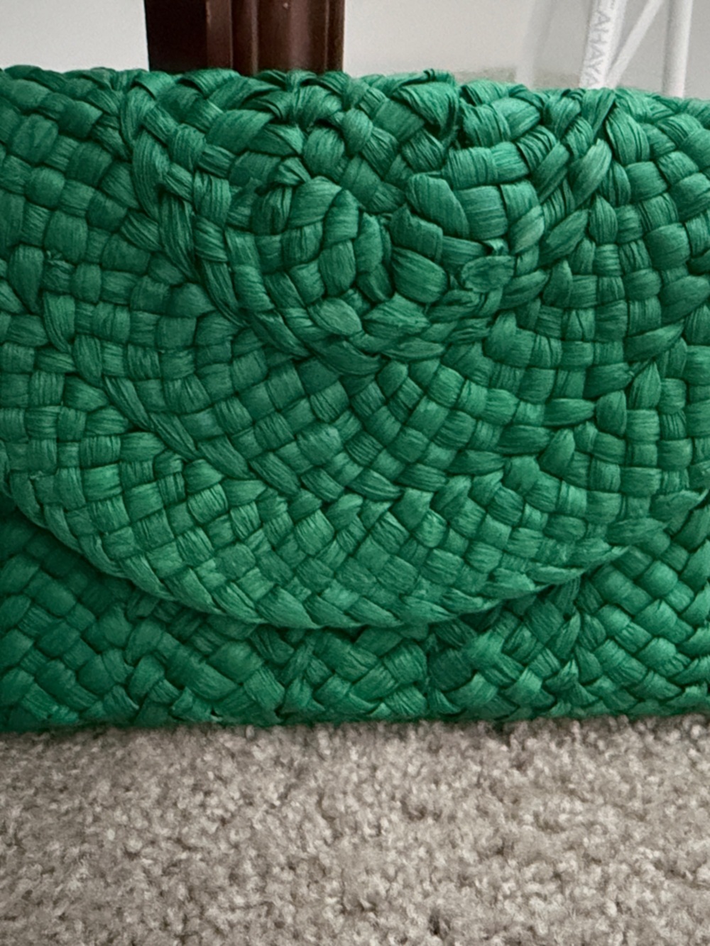 Woven Emerald Green clutch purse